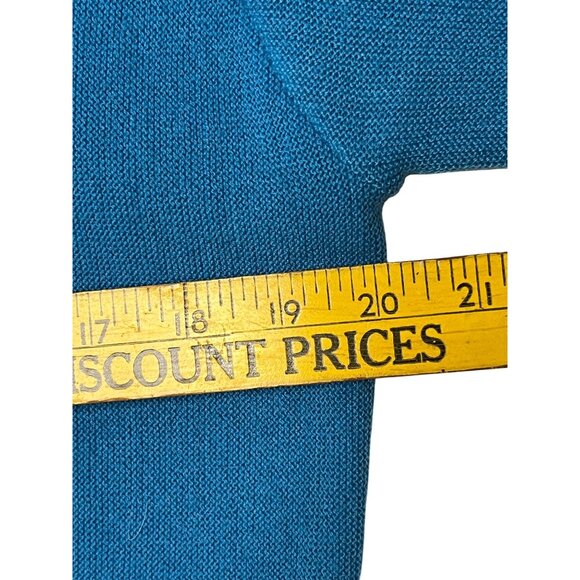 Izod Vintage Men Large Blue Button Cardigan Sweater flaw Golf Preppy Classy USA - Picture 9 of 14